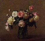 Henri Fantin-latour Famous Paintings - Bouquet of Roses